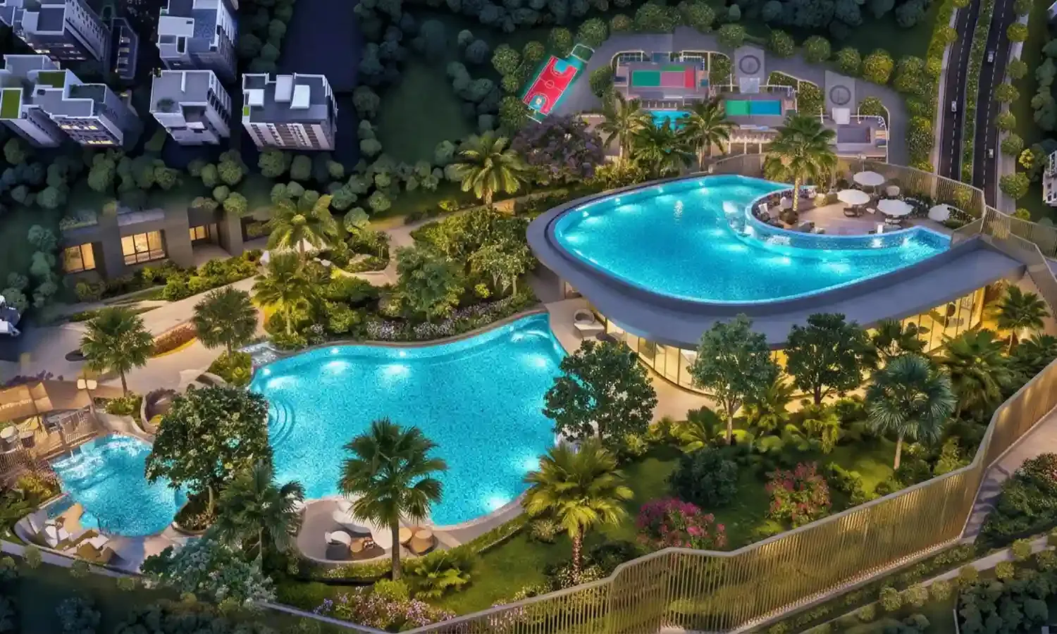 Multi-Tier Resort Pool & Clubhouse Deck