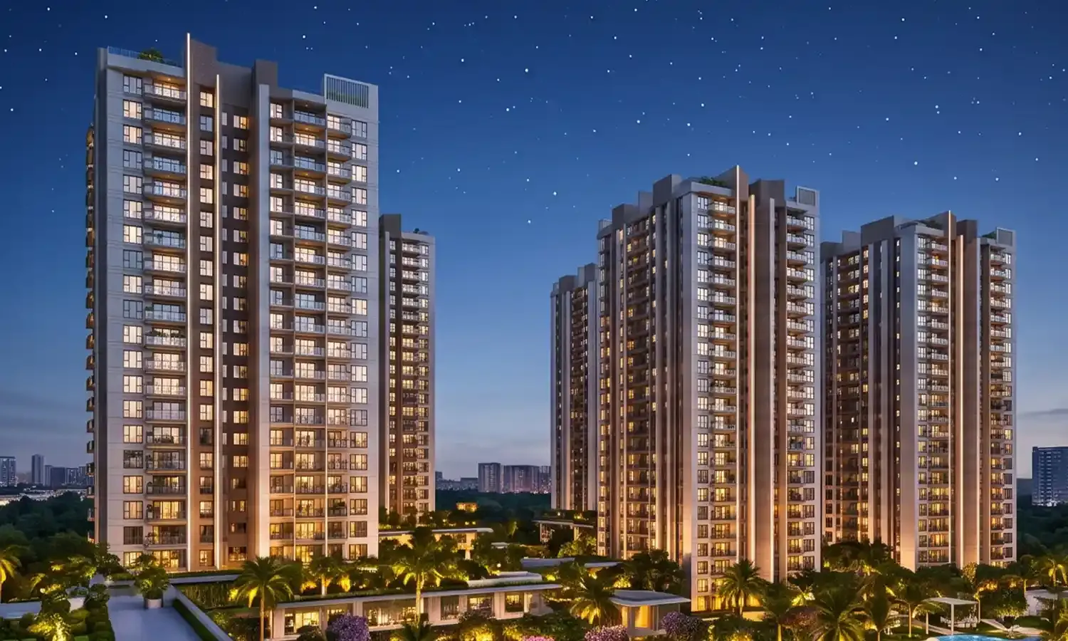Residential Towers – Night Elevation
